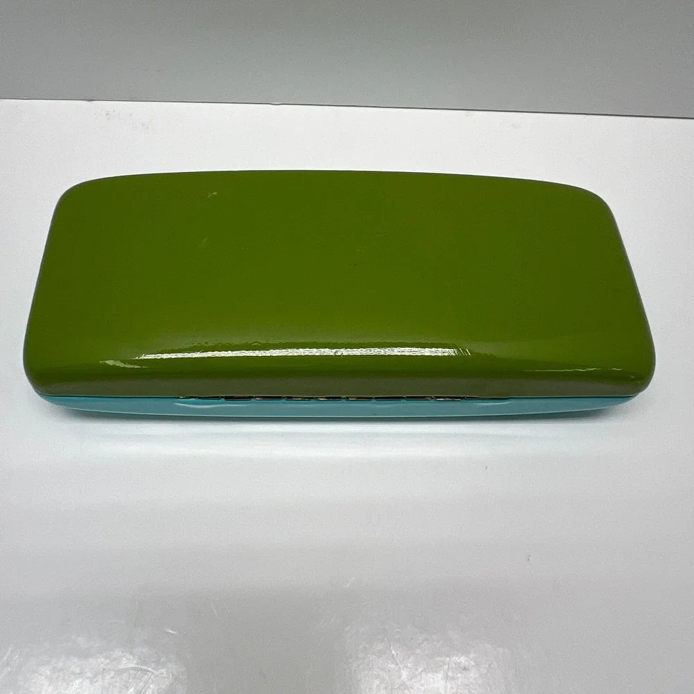 Kate Spade New York Hard Shell Glasses Case‎ Turquoise Blue Olive Green Eyes OS